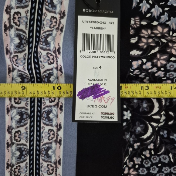 BCBG Maxazria Lauren Dress Womens 4 Multicolor Sleeveless Sheath Lined NEW - Picture 6 of 7